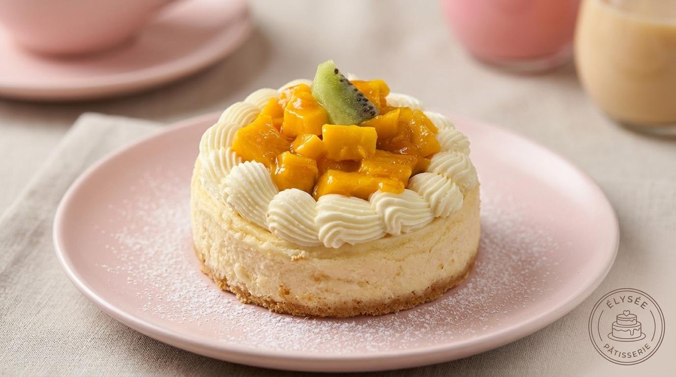 Cheesecake de mango con kiwi